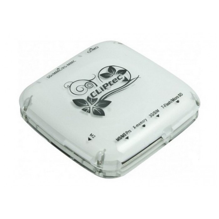 картинка Картридер внешний Cliptec RZR623 Slim Pro White (RZR623-WH) от магазина КомпьютерЦентр