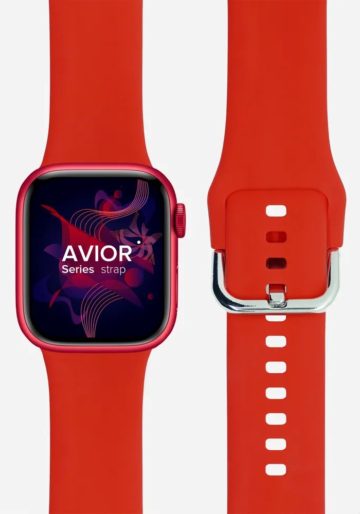 картинка Силиконовый ремешок для Apple Watch 42/ 44/ 45 mm LYAMBDA AVIOR DSJ-17-44-RD, красный от магазина КомпьютерЦентр