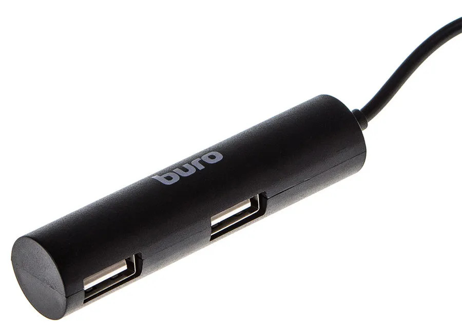 картинка HUB 4-port Buro BU-HUB4-0.5R-U2.0 USB2.0 Black от магазина КомпьютерЦентр