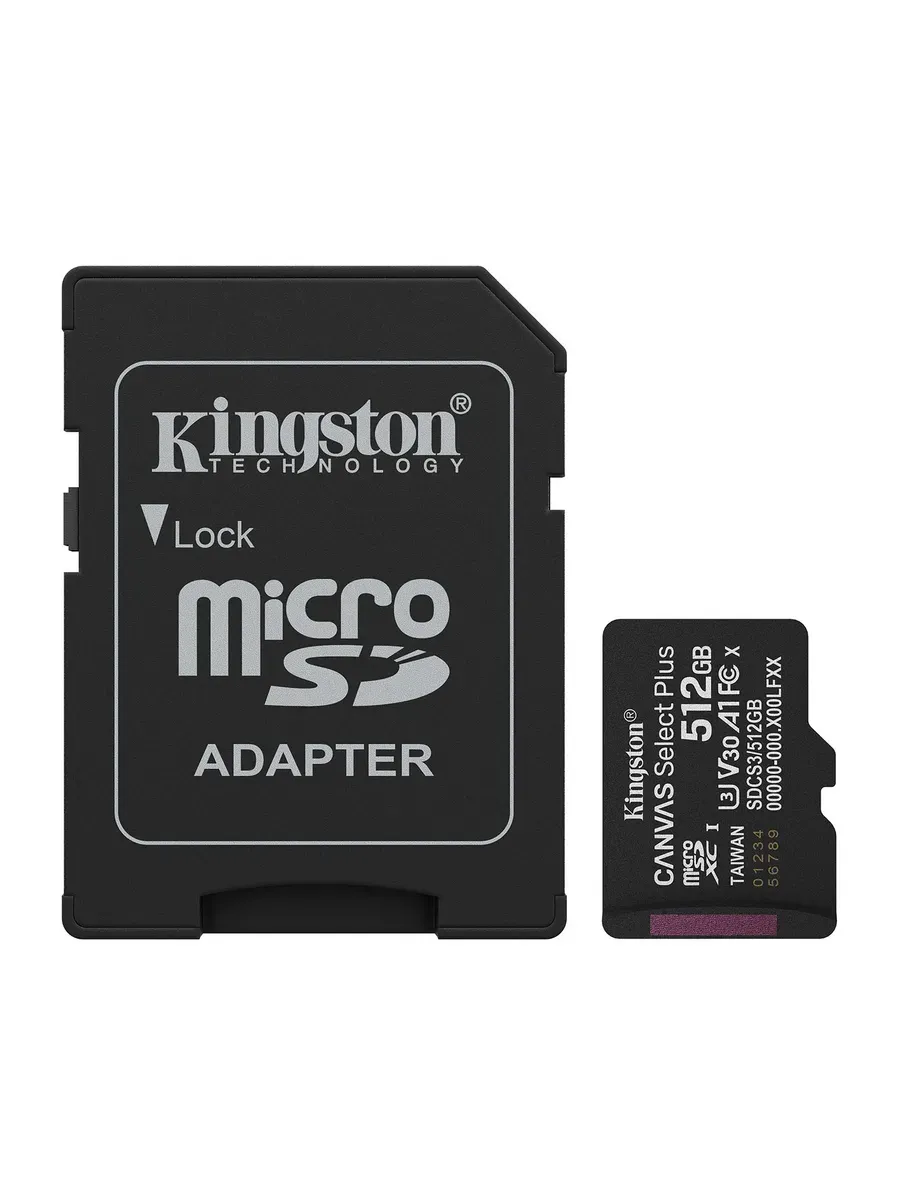 картинка Карта памяти 512Gb microSDXC Kingston Canv Select Plus +SD adapter (SDCS3/ 512GB) от магазина КомпьютерЦентр