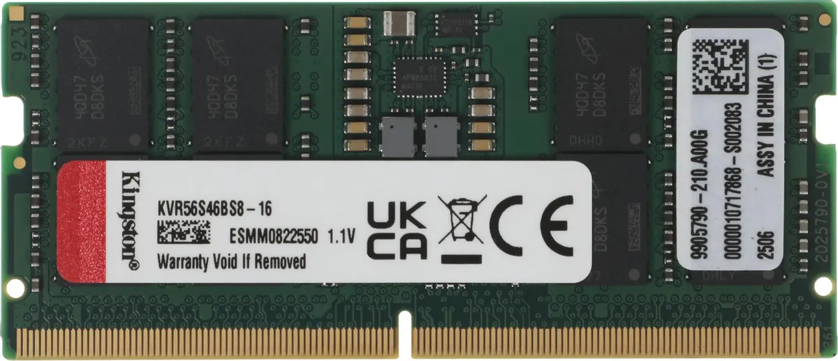 картинка DIMM DDR5 16Gb 5600MHz PC5-44800 Kingston Valueram CL46 (KVR56S46BS8-16) от магазина КомпьютерЦентр