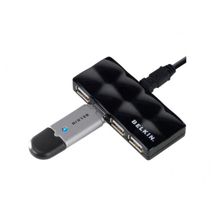 картинка HUB USB Belkin 4-port F5U404PERBLK Black (F5U404PERBLK) от магазина КомпьютерЦентр