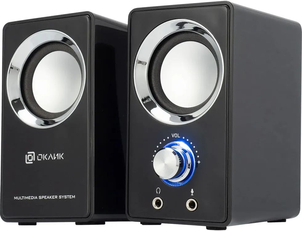картинка Акустика Oklick OK-116 2.0 черный 6Вт от магазина КомпьютерЦентр