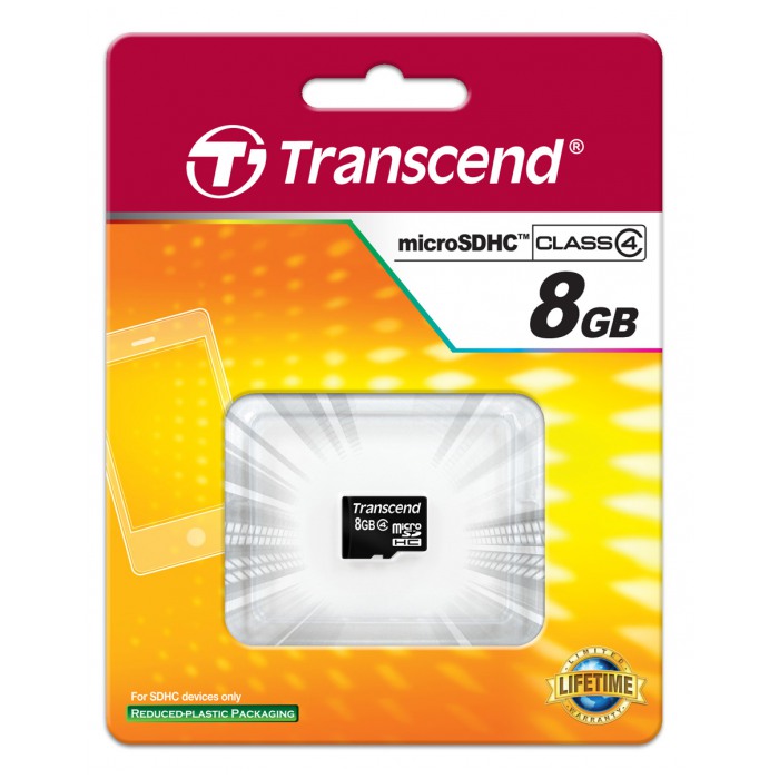 картинка Карта памяти Transcend 8Gb microSDHC Class 4 no SD adaptor (TS8GUSDC4) от магазина КомпьютерЦентр