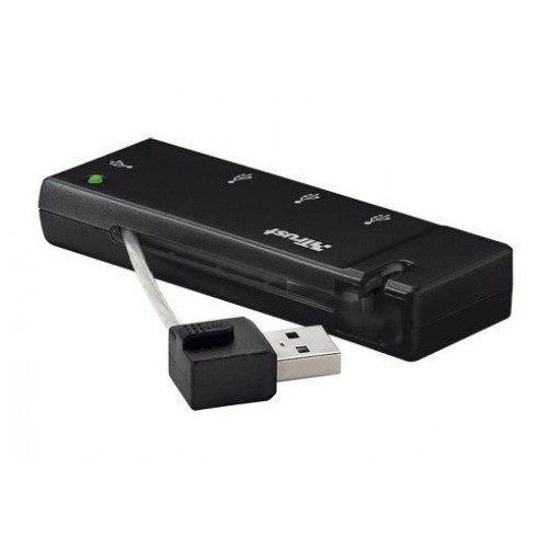 картинка HUB USB Trust 4-port Barra USB 2.0 Mini Black HU-4445p (15005) от магазина КомпьютерЦентр
