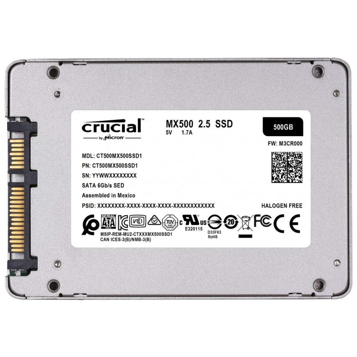 картинка SSD накопитель Crucial 500Gb 2.5" MX500 SATAIII (CT500MX500SSD1N) от магазина КомпьютерЦентр