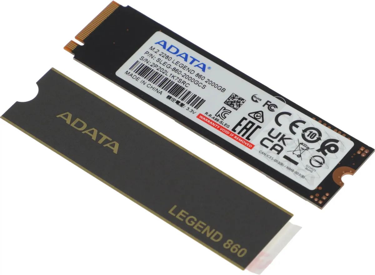 картинка SSD накопитель 2Tb AData LEGEND 860 PCIe 4.0 x4 M.2 2280 (SLEG-860-2000GCS) от магазина КомпьютерЦентр