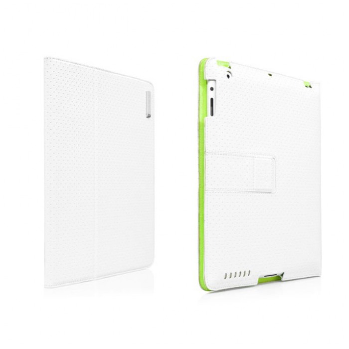 картинка Чехол Capdase Protective Case Folio Dot White/ Green for iPad 2 (SLAPIPAD2-P026) от магазина КомпьютерЦентр