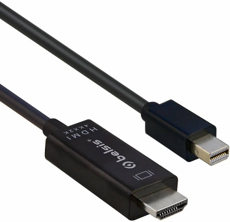 картинка Кабель-переходник Belsis mini DisplayPort 1.3v - HDMI 4K*2K, 1.8 м, черный (BW8803) от магазина КомпьютерЦентр