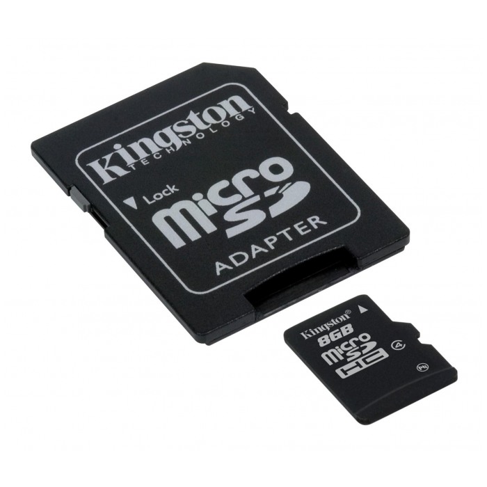 картинка Карта памяти Kingston 8Gb microSDHC Class 4 SD adapter (SDC4/ 8Gb) от магазина КомпьютерЦентр