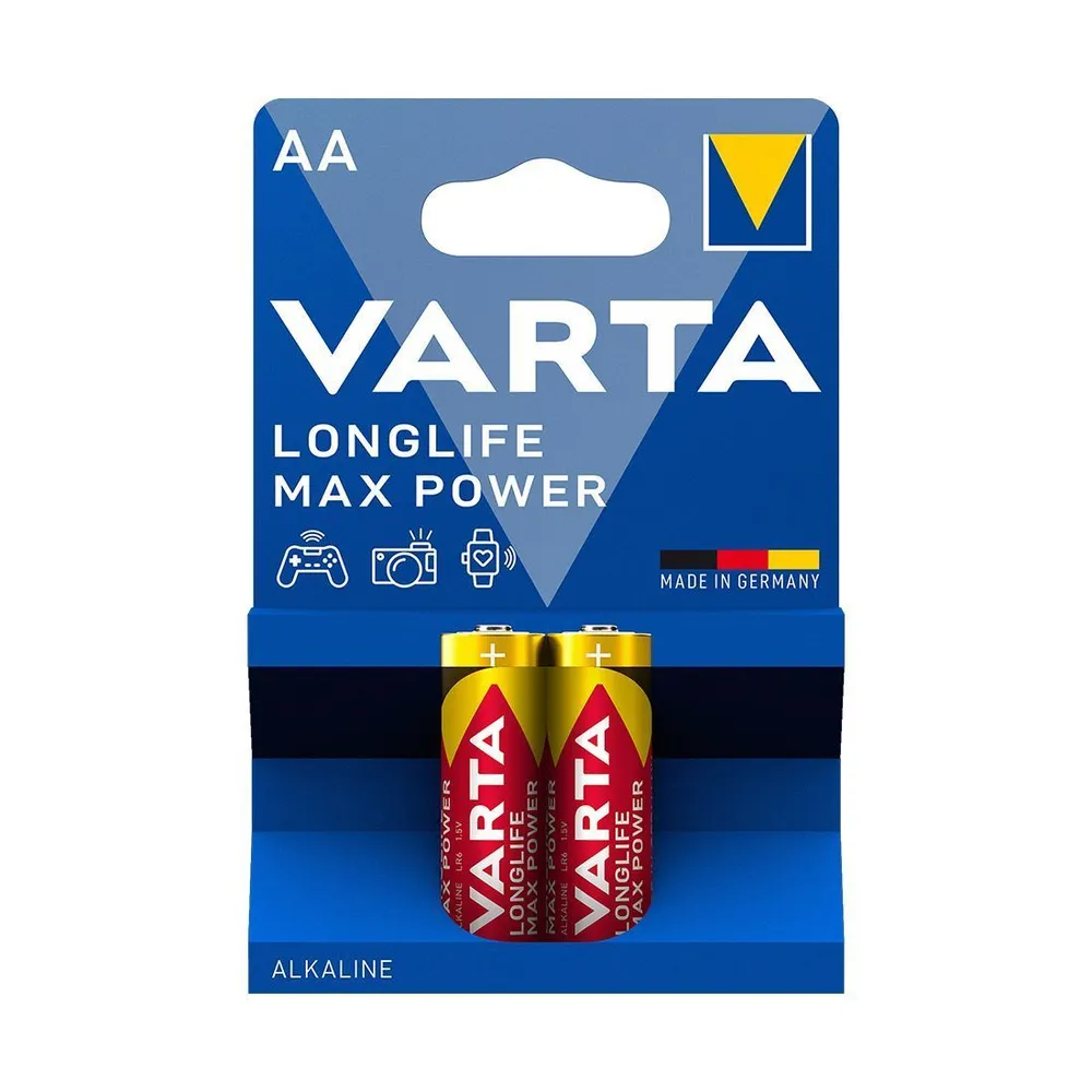 картинка Батарейки Varta Longlife Max Power LR6 Alkaline AA (2шт) блистер 4706101412 от магазина КомпьютерЦентр