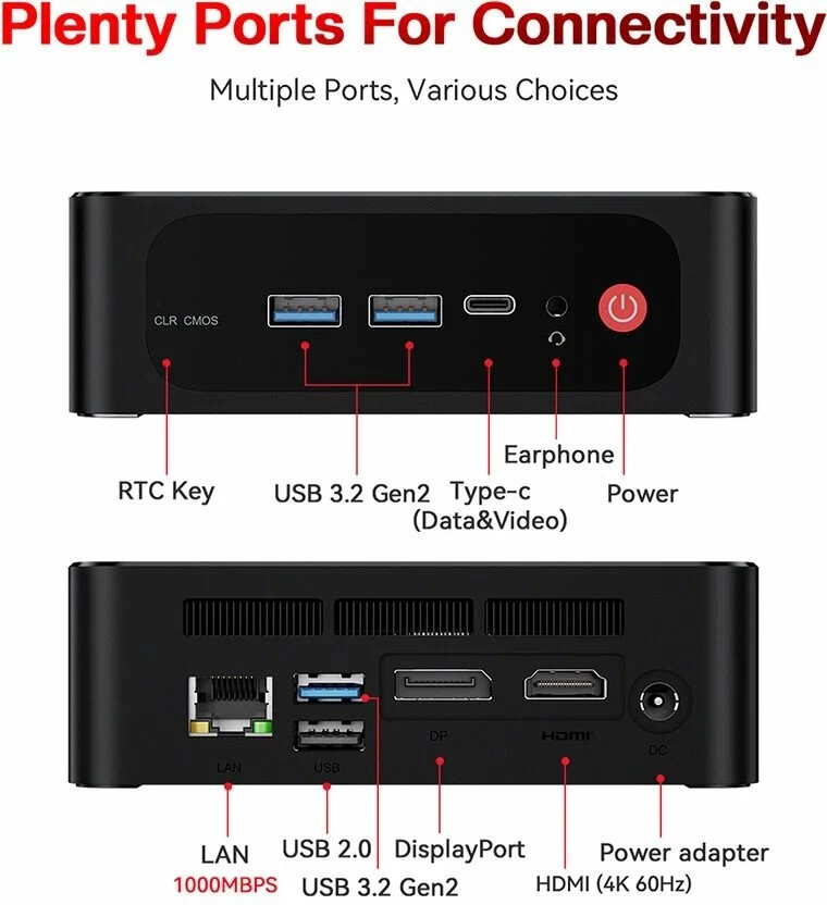 картинка Мини ПК Beelink SER5 MAX, AMD Ryzen 7 6800U /  24Гб DDR5/  500Гб SSD/  WiFi6/  BT5.2/  Windows 11 Pro от магазина КомпьютерЦентр