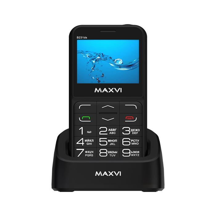 картинка Телефон мобильный Maxvi B231ds Black 2.31'', TN (TFT) 320x240, Bluetooth, FM-радио, 0.3Mpix, 1400 мА*ч, фонарик, 2-Sim от магазина КомпьютерЦентр