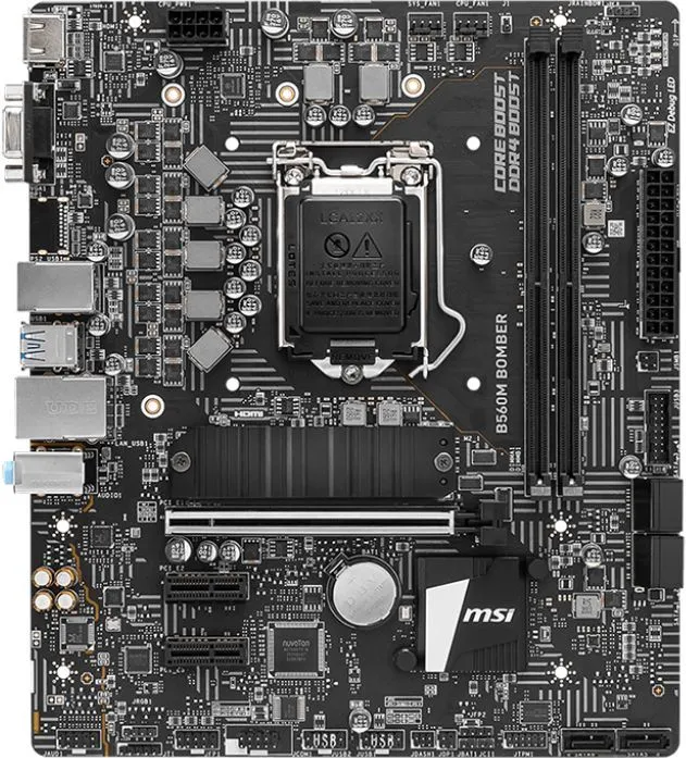 картинка Материнская плата MSI B560M BOMBER Soc-1200 Intel B560 2xDDR4 mATX AC`97 8ch(7.1) 2,5Gg+VGA+HDMI от магазина КомпьютерЦентр