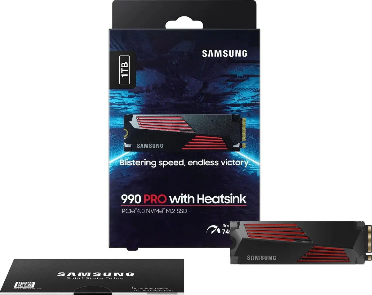 картинка SSD накопитель 1Tb Samsung 990 Pro M.2 2280 PCI-E 4.0 x4 с радиатором (MZ-V9P1T0CW) от магазина КомпьютерЦентр