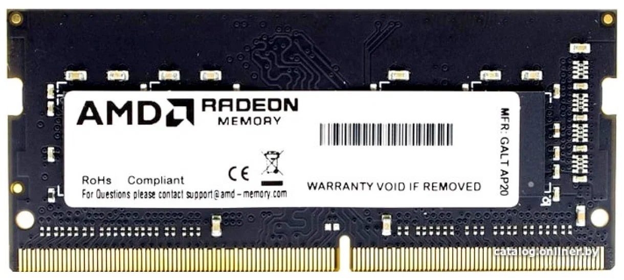 картинка SO-DIMM DDR4 16Gb 3200MHz PC4-25600 AMD R9416G3206S2S-U R9 RTL от магазина КомпьютерЦентр