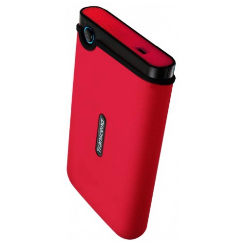 картинка Жесткий диск внешний Transcend 500Gb StoreJet 25 Mobile 2.5″ Красный (TS500GSJ25MR) от магазина КомпьютерЦентр