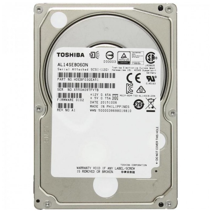 картинка Жесткий диск Toshiba 600Gb 2,5″ 10K 128Mb SAS (AL14SEB060N) от магазина КомпьютерЦентр