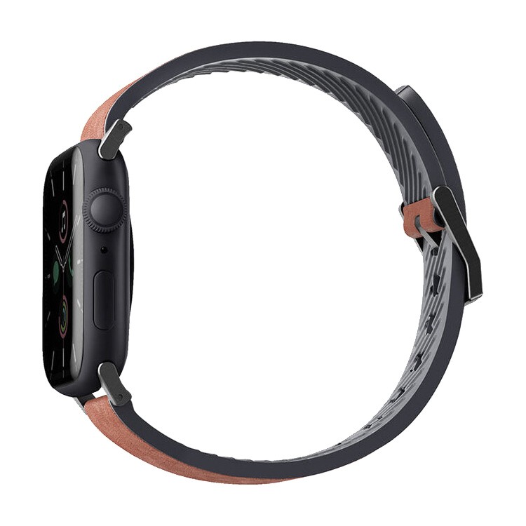 картинка Кожаный влагоустойчивый ремень Uniq STRADEN для Apple Watch 49/ 45/ 44/ 42мм коричневый (45MM-STRABWN) от магазина КомпьютерЦентр