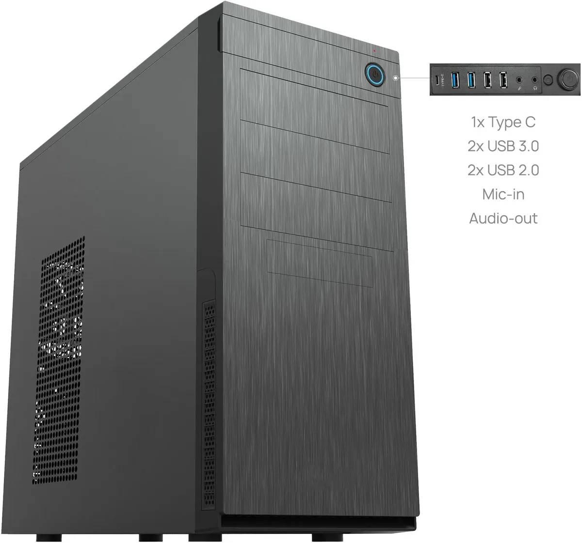 картинка Корпус Chieftec Elox HC-10B-OP черный без БП ATX от магазина КомпьютерЦентр