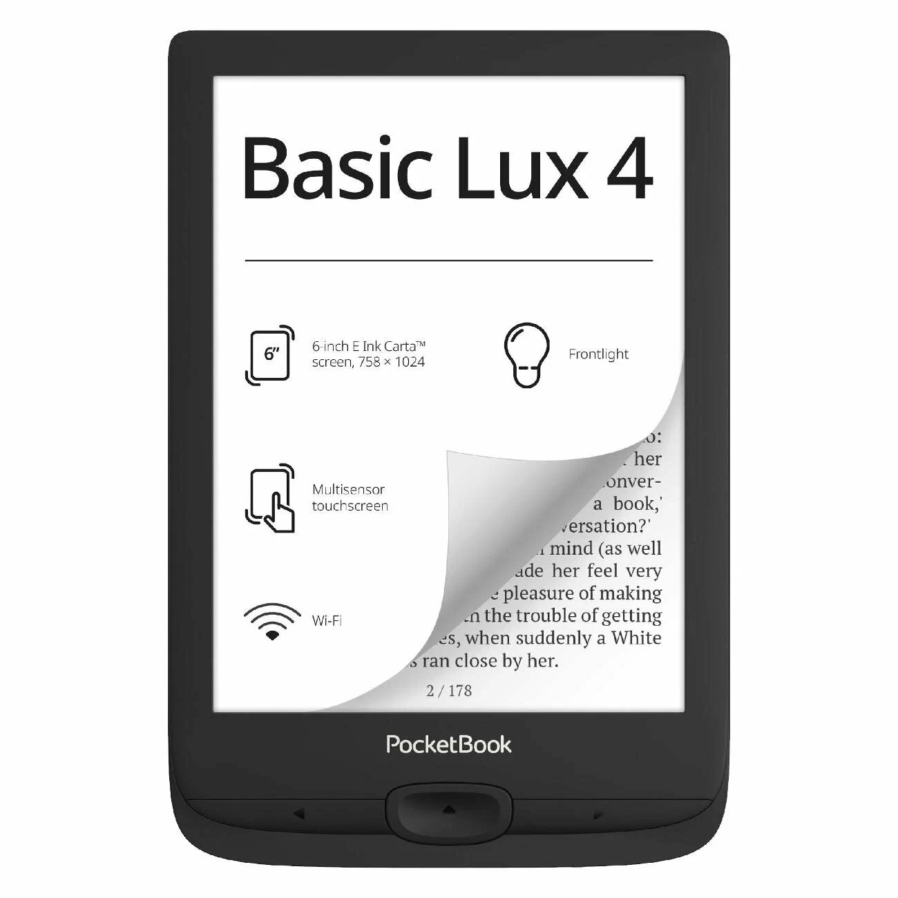 картинка Электронная книга PocketBook 618 Basic Lux 4, InkBlack (PB618-P-WW) от магазина КомпьютерЦентр