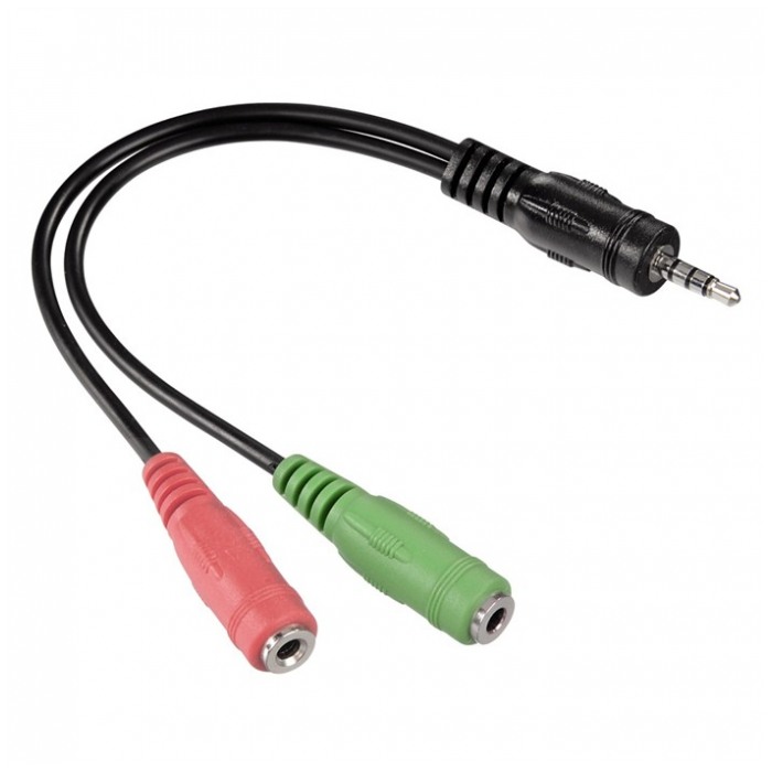 картинка Адаптер HAMA 2x Jack 3.5 (f)/ Jack 3.5 (m) Black (54573) от магазина КомпьютерЦентр