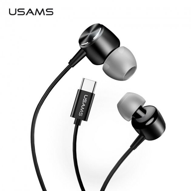 картинка Гарнитура Usams US-SJ291 EP-31 in-ear Type-C Metal Black (HSEP3101) от магазина КомпьютерЦентр