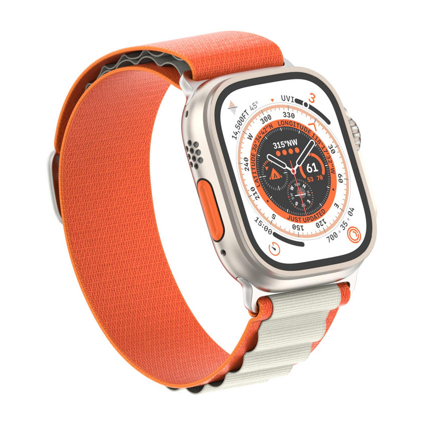 картинка Ремешок Alpine Loop для Apple Watch 42/ 44/ 45/ 49mm Orange-White от магазина КомпьютерЦентр
