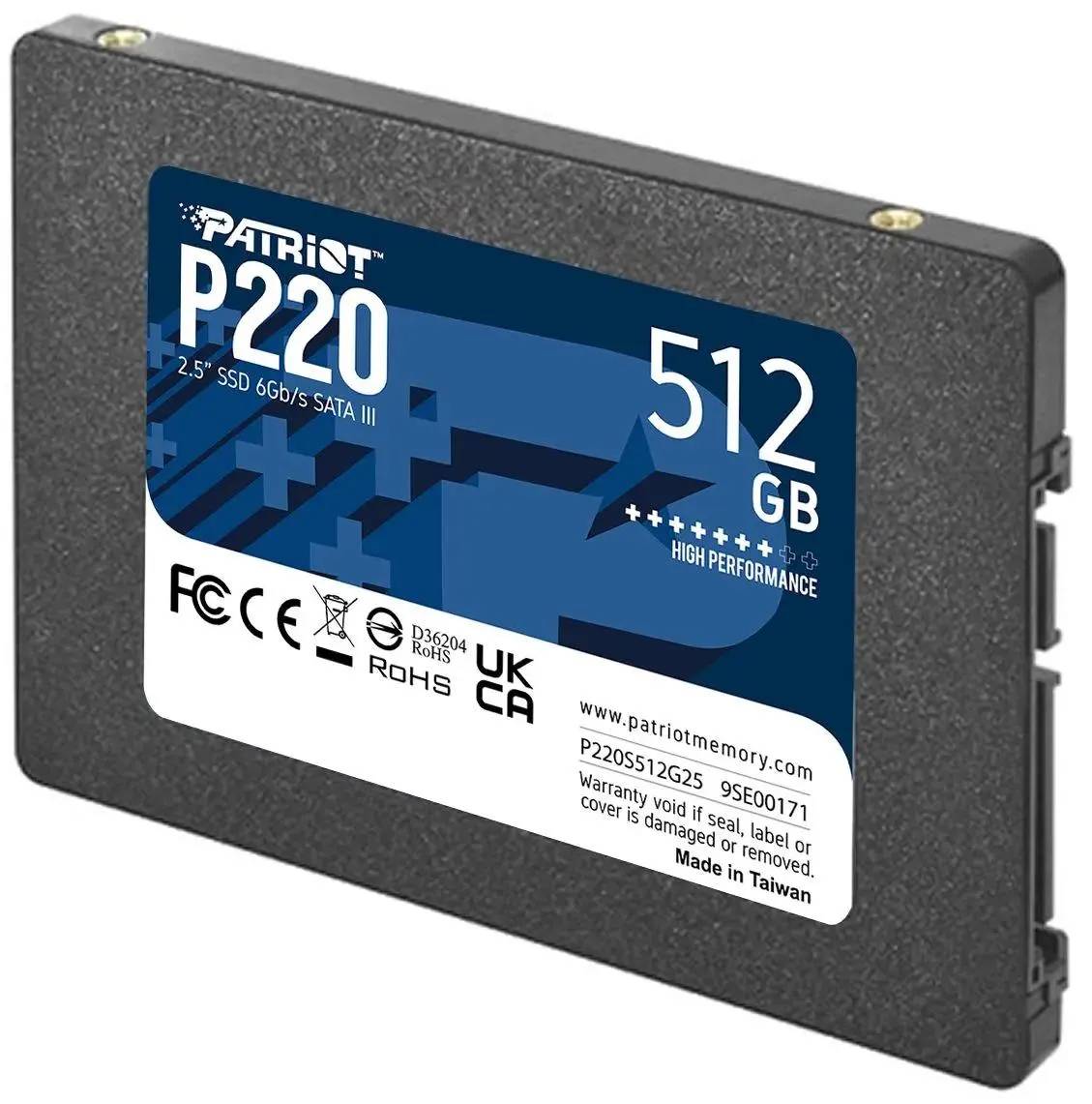 картинка SSD накопитель 512Gb 2.5'' Patriot P220 SATA III (P220S512G25) от магазина КомпьютерЦентр