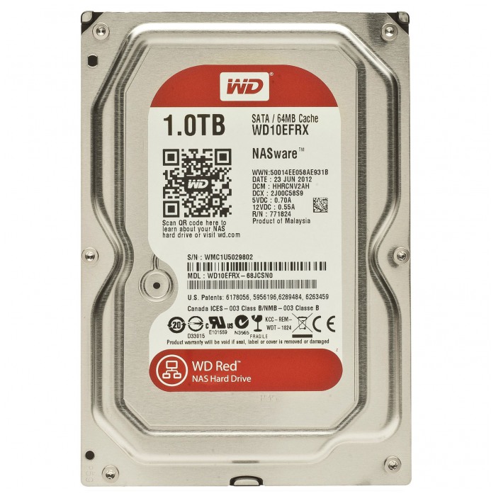 картинка Жесткий диск Western Digital 1Tb Red 3.5″ 7200rpm 64Mb (WD10EFRX) от магазина КомпьютерЦентр