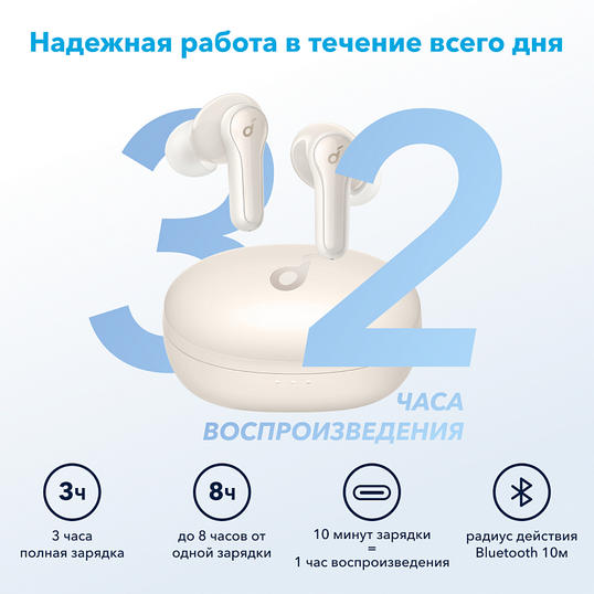картинка Bluetooth-гарнитура Anker Soundcore Life Note E A3943 White от магазина КомпьютерЦентр