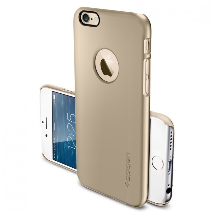 картинка Чехол SGP Spigen Case Thin Fit A Series Champagne Gold for iPhone 6 (SGP10943) от магазина КомпьютерЦентр