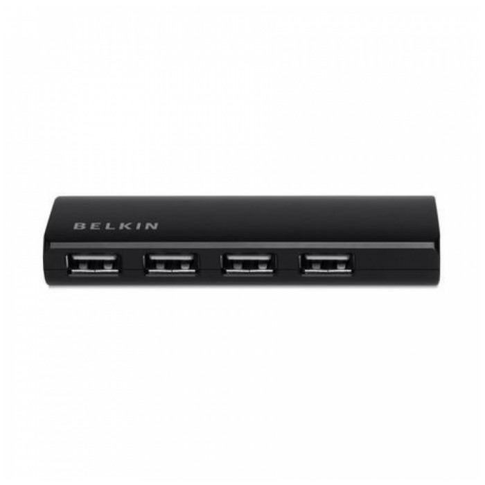 картинка HUB USB Belkin Ultra-Slim Travel 4-port Black (F4U042qebAPL) от магазина КомпьютерЦентр