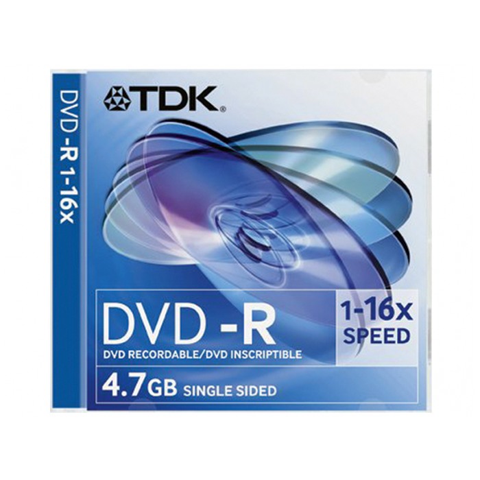 картинка Диск TDK DVD-R 4,7Gb 16x Slim от магазина КомпьютерЦентр