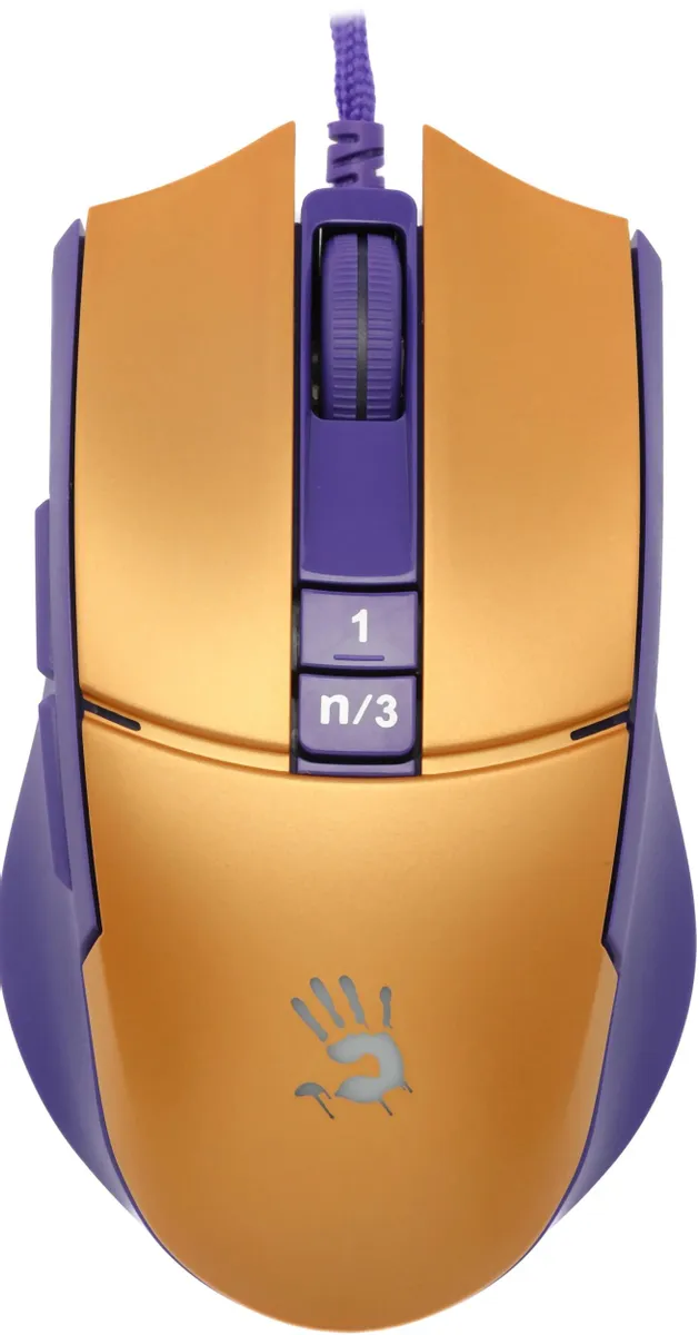 картинка Мышь A4Tech Bloody L65 Max желтый/ фиолетовый (L65 MAX/ ROYAL VIOLET) от магазина КомпьютерЦентр