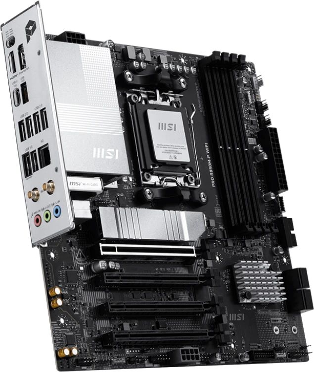 картинка Материнская плата MSI PRO B850M-P WIFI Soc-AM5 AMD B850 4xDDR5, mATX от магазина КомпьютерЦентр