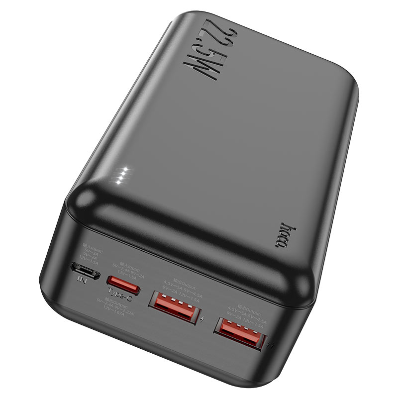 картинка Внешний аккумулятор Hoco J101B Astute 22.5W fully compatible power bank (30000mAh) black от магазина КомпьютерЦентр