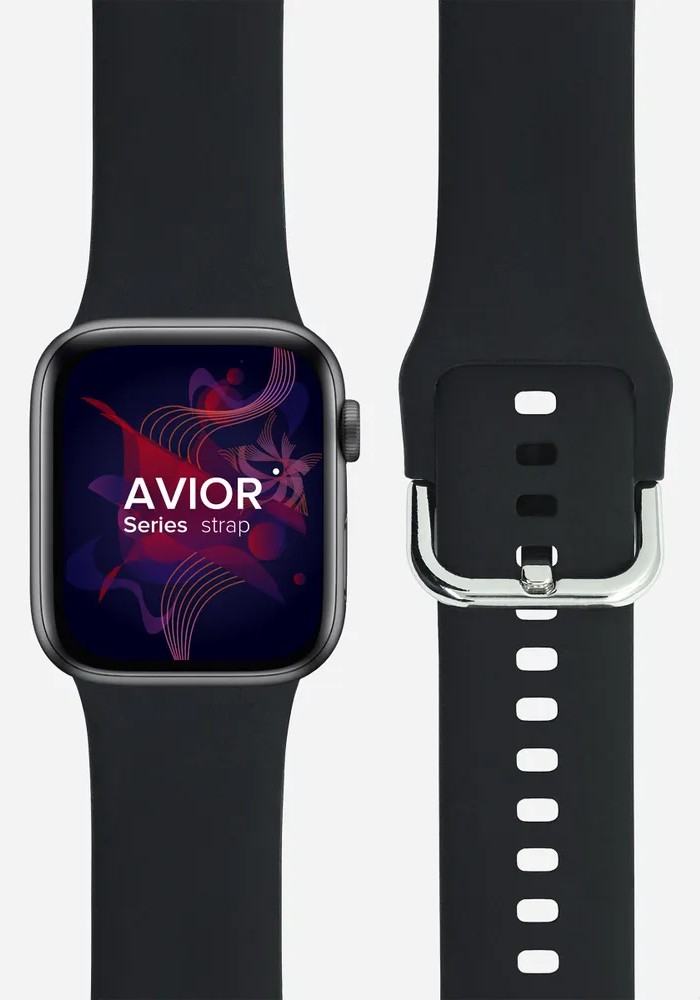 картинка Силиконовый ремешок для Apple Watch 38/ 40/ 41 mm LYAMBDA AVIOR DSJ-17-40-BK, черный от магазина КомпьютерЦентр