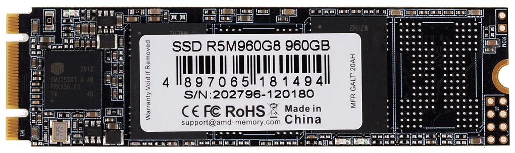 картинка SSD накопитель 960 Гб AMD Radeon SATA III M.2 2280 PCI-E (R5M960G8) от магазина КомпьютерЦентр