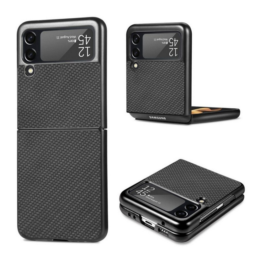 картинка Премиум чехол из карбона для Samsung Galaxy Z Flip 4, черный от магазина КомпьютерЦентр