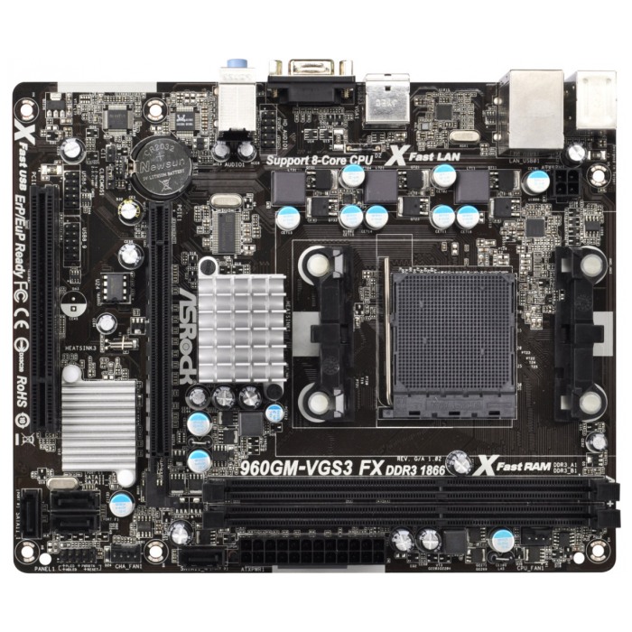 картинка Материнская плата ASRock 960GM-VGS3 FX (960GM-VGS3 FX) от магазина КомпьютерЦентр