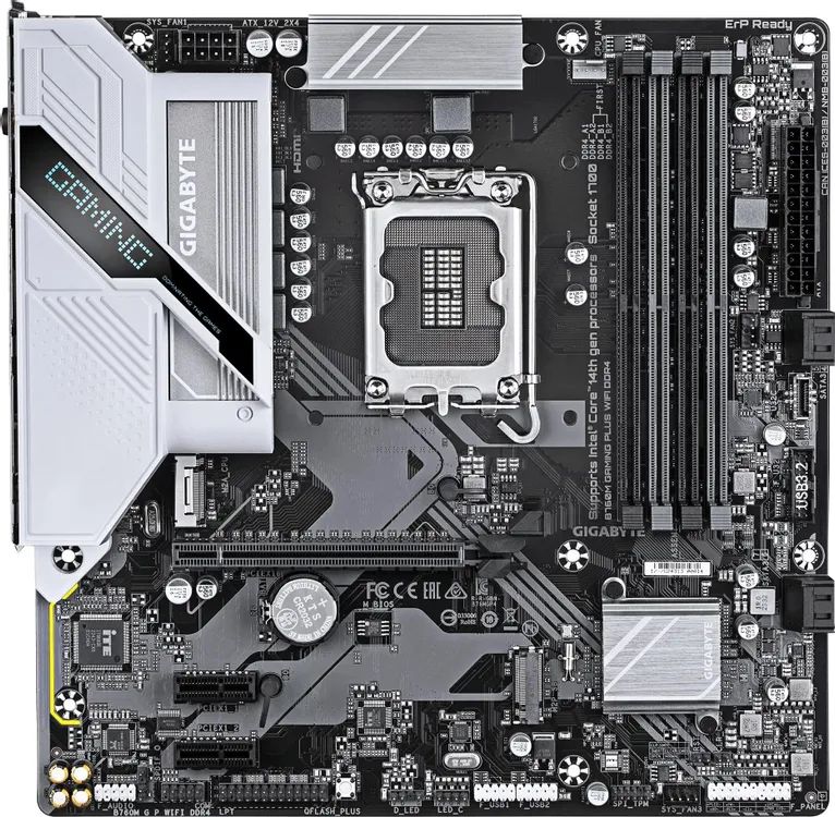 картинка Материнская плата Gigabyte B760M GAMING PLUS WIFI DDR4, LGA1700, Intel B760, 4xDDR4, 4xSATA, 2xM.2, 1xPCIe 4.0 x16, DisplayPort, HDMI, 1x1Gb LAN, USB, 3x3.5 мм, 7.1, microATX от магазина КомпьютерЦентр