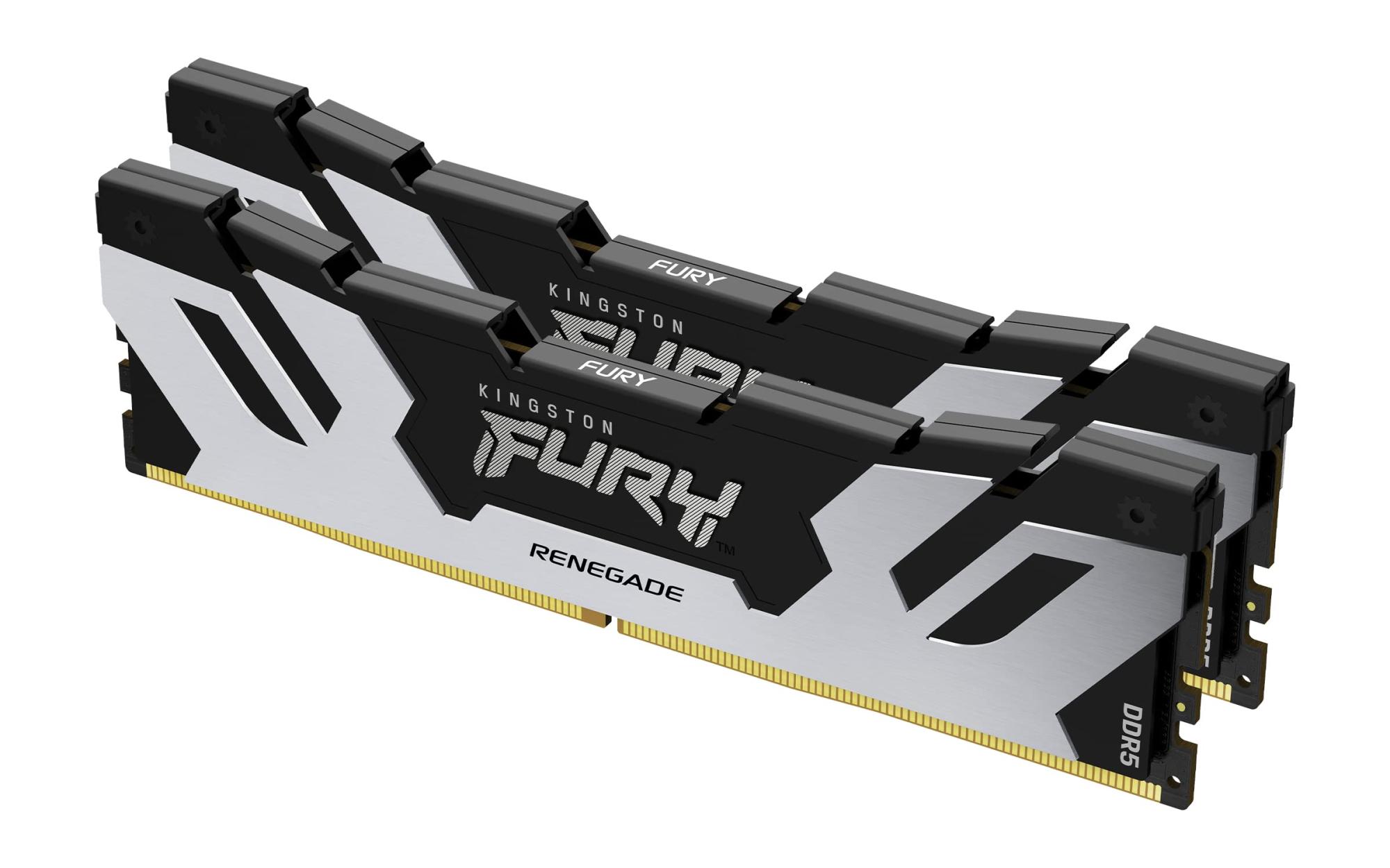 картинка DIMM DDR5 32Gb (2x16Gb) 6000MHz PC5-48000 Kingston Fury Renegade Silver Ret (KF560C32RSK2-32) от магазина КомпьютерЦентр