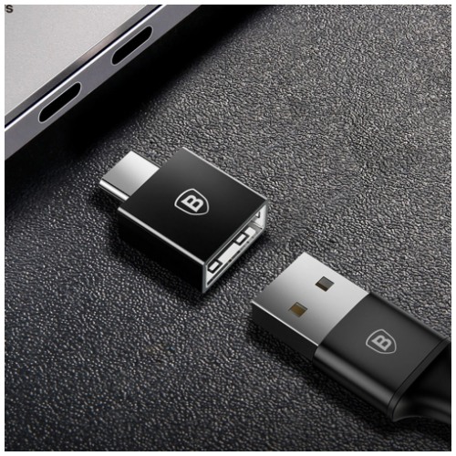 картинка Переходник Baseus OTG Exquisite Type-C Male to USb Female Adapter 2.4A (CATJQ-B01) от магазина КомпьютерЦентр