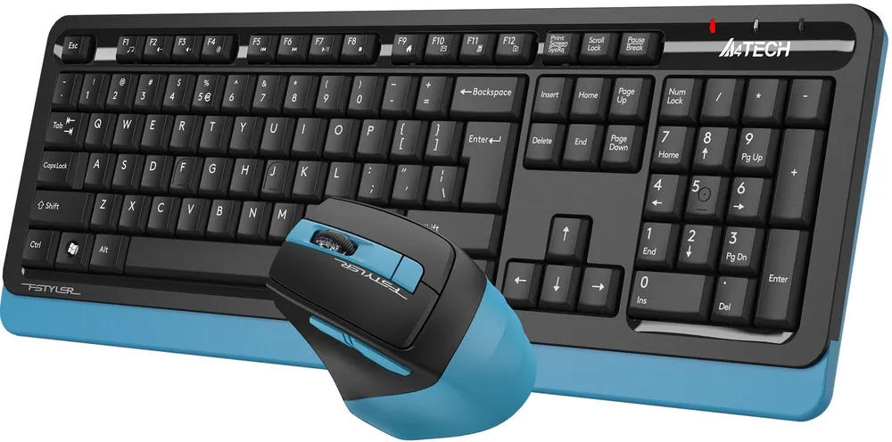 картинка Комплект A4Tech Fstyler FG1035 клав:черный/ синий мышь:черный/ синий USB беспроводная (FG1035 NAVY BLUE) от магазина КомпьютерЦентр