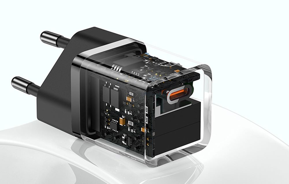 картинка Сетевое зарядное устройство Baseus GaN5 Fast Charger (mini) 1C 30W EU Black от магазина КомпьютерЦентр