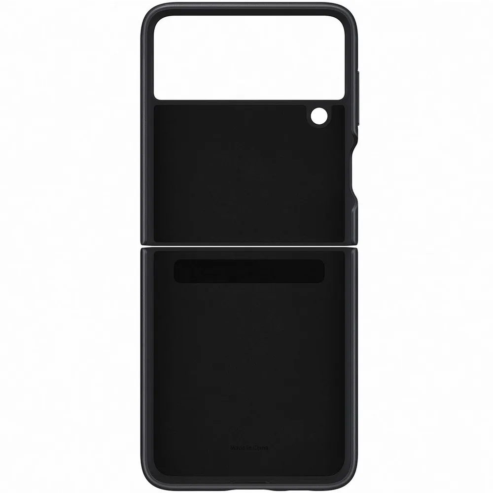 картинка Чехол Samsung Galaxy Z Flip3 Leather Cover Black (EF-VF711) от магазина КомпьютерЦентр