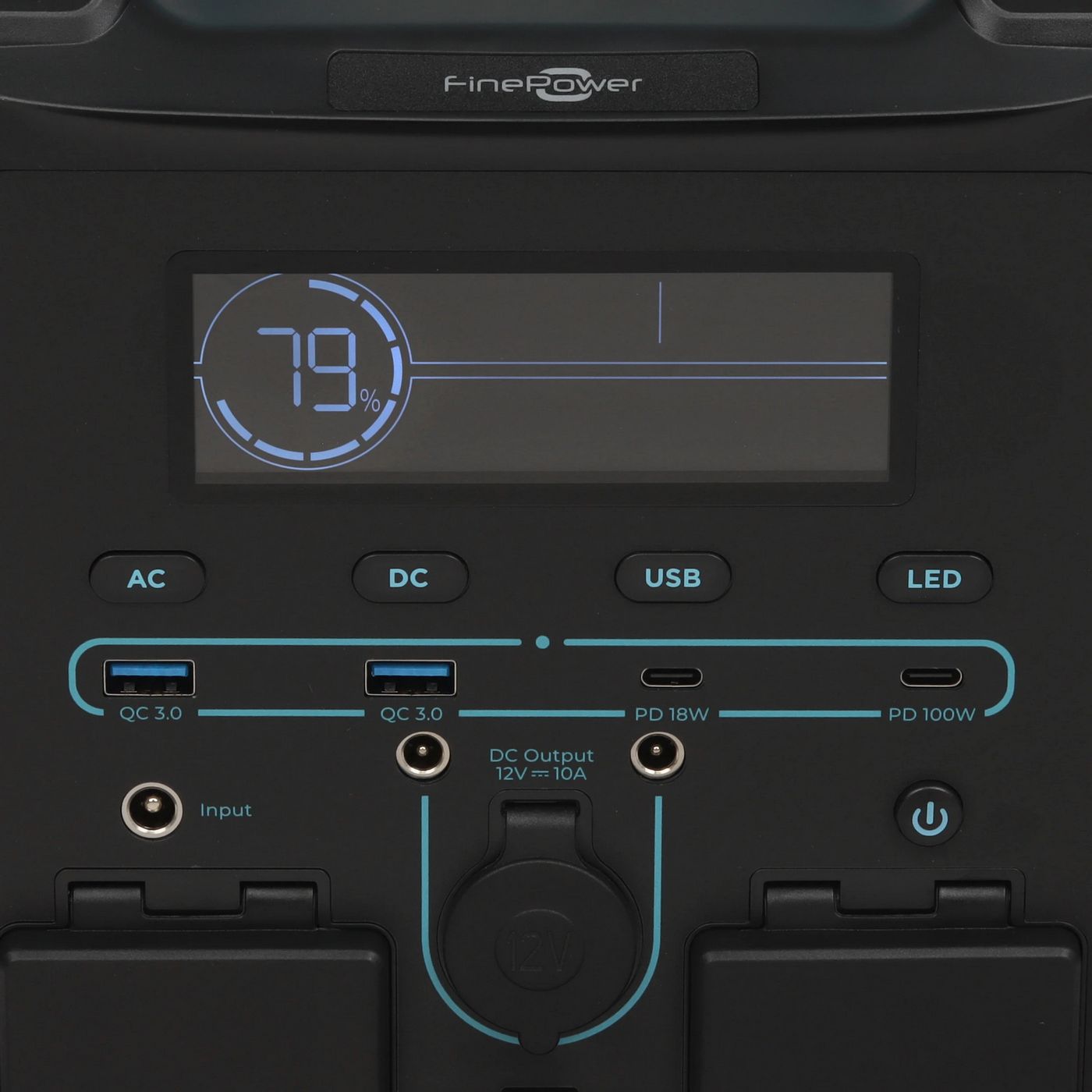 картинка Портативная станция FinePower Zeus 500 (551,25Wh/ 1,4kW, 2xUSB-A(out), 2xUSB-C(in/ out), DC(in/ out) 2xAC(in/ out), MPPT, LMFP, 7 кг, черный) от магазина КомпьютерЦентр