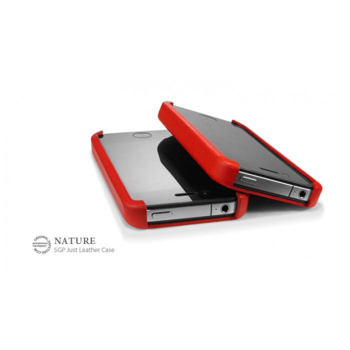 картинка Чехол SGP Just Leather Case Nature Series Red for iPhone 4 (SGP07982) от магазина КомпьютерЦентр