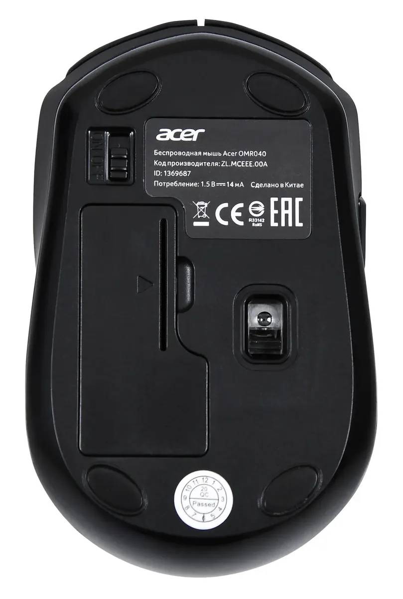 картинка Мышка Acer OMR040, оптическая, беспроводная, USB, черный (zl.mceee.00a) от магазина КомпьютерЦентр